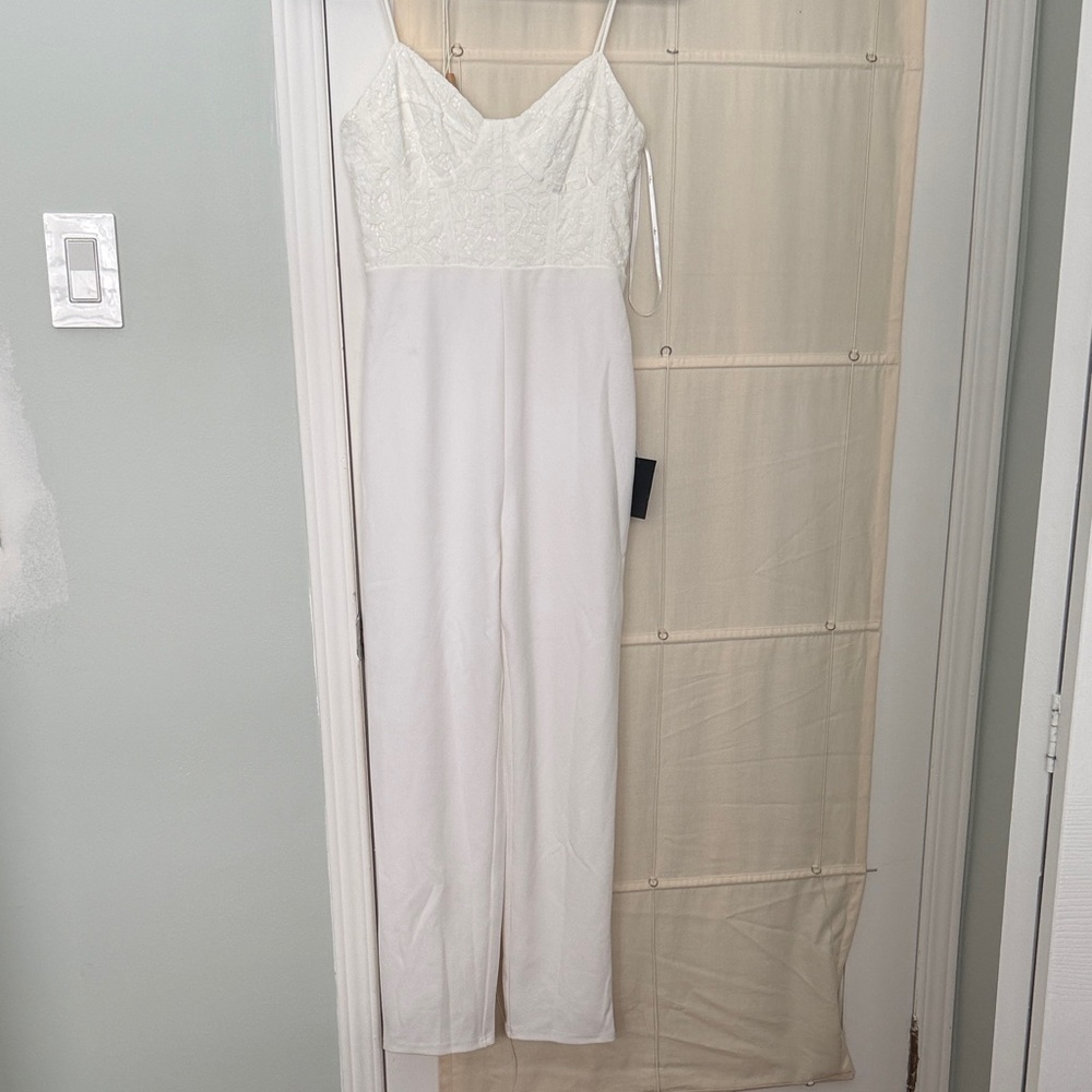 Lulu's Ivory Lace Accent Dress